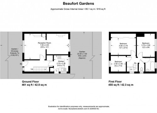 Floorplans For Beaufort Gardens, Hounslow