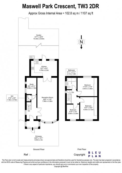 Floorplans For Maswell Park Crescent, Hounslow