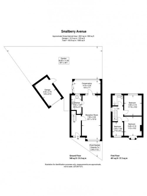 Floorplans For Smallberry Avenue, Isleworth