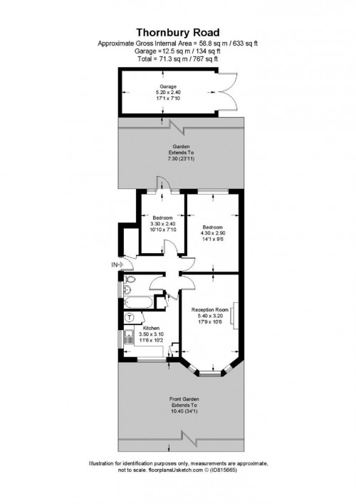 Floorplans For Thornbury Road, Isleworth, Middlesex